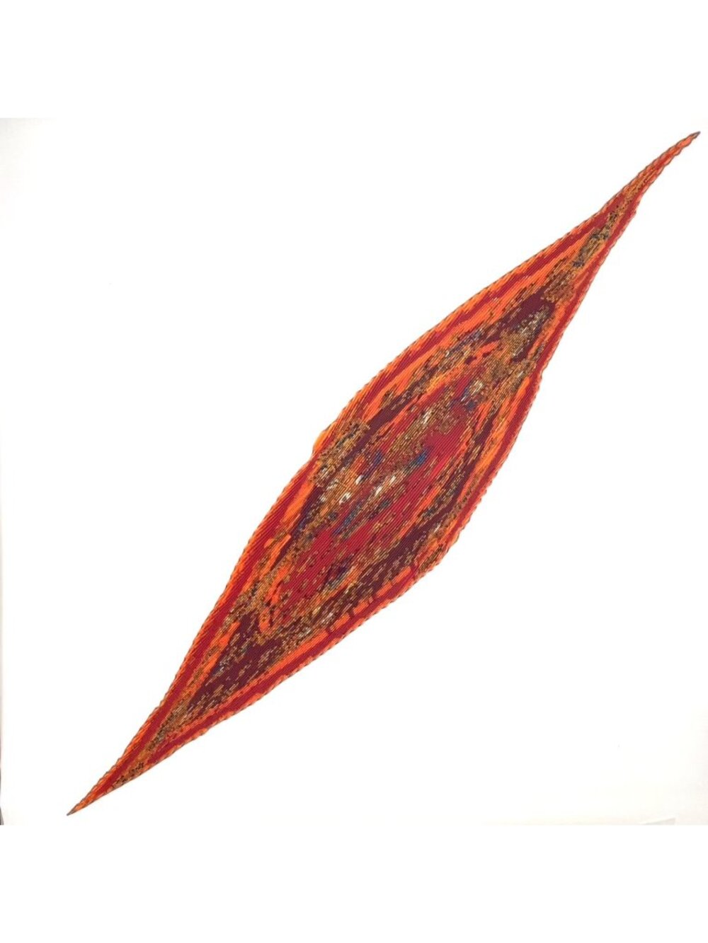 Hermes Yellow Golden Knight Pleated Carre 90 Silk Orange Scarf